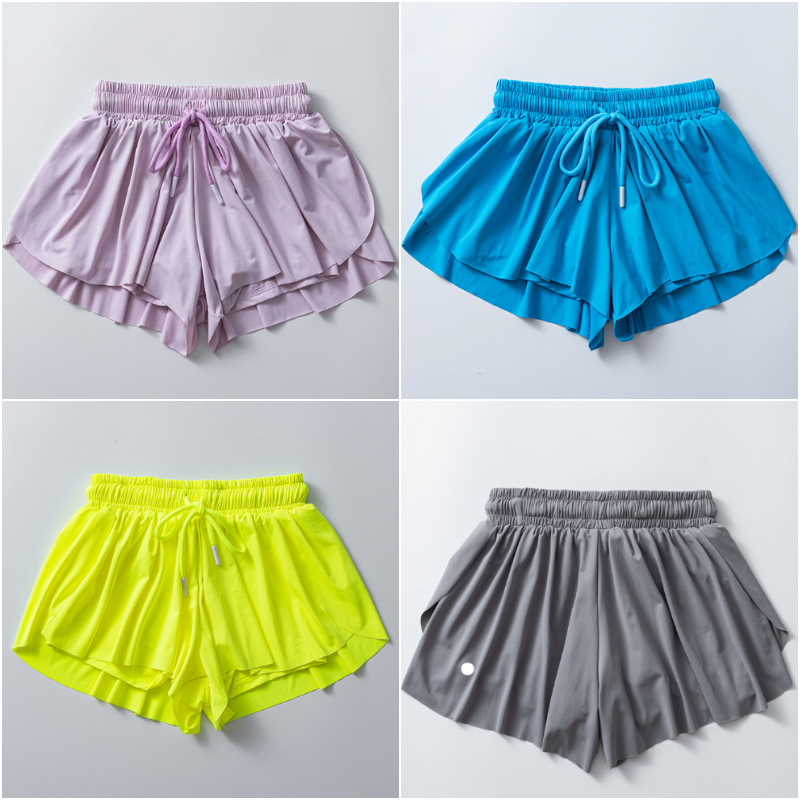 180 Womens Yoga Parent-Child Outfit High Waist Shorts Exercise Tennis Short Pants Fitness Wear Girls Running Elastic Adult Pants Sportswear Lined Drawstring