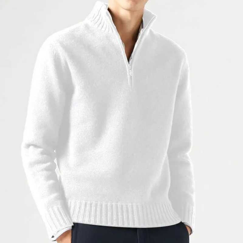 Winter mens cashmere zipper basic sweater mens wool thick sweater half zipper turtle neck warm pull mens ultra-thin jacket W2411111