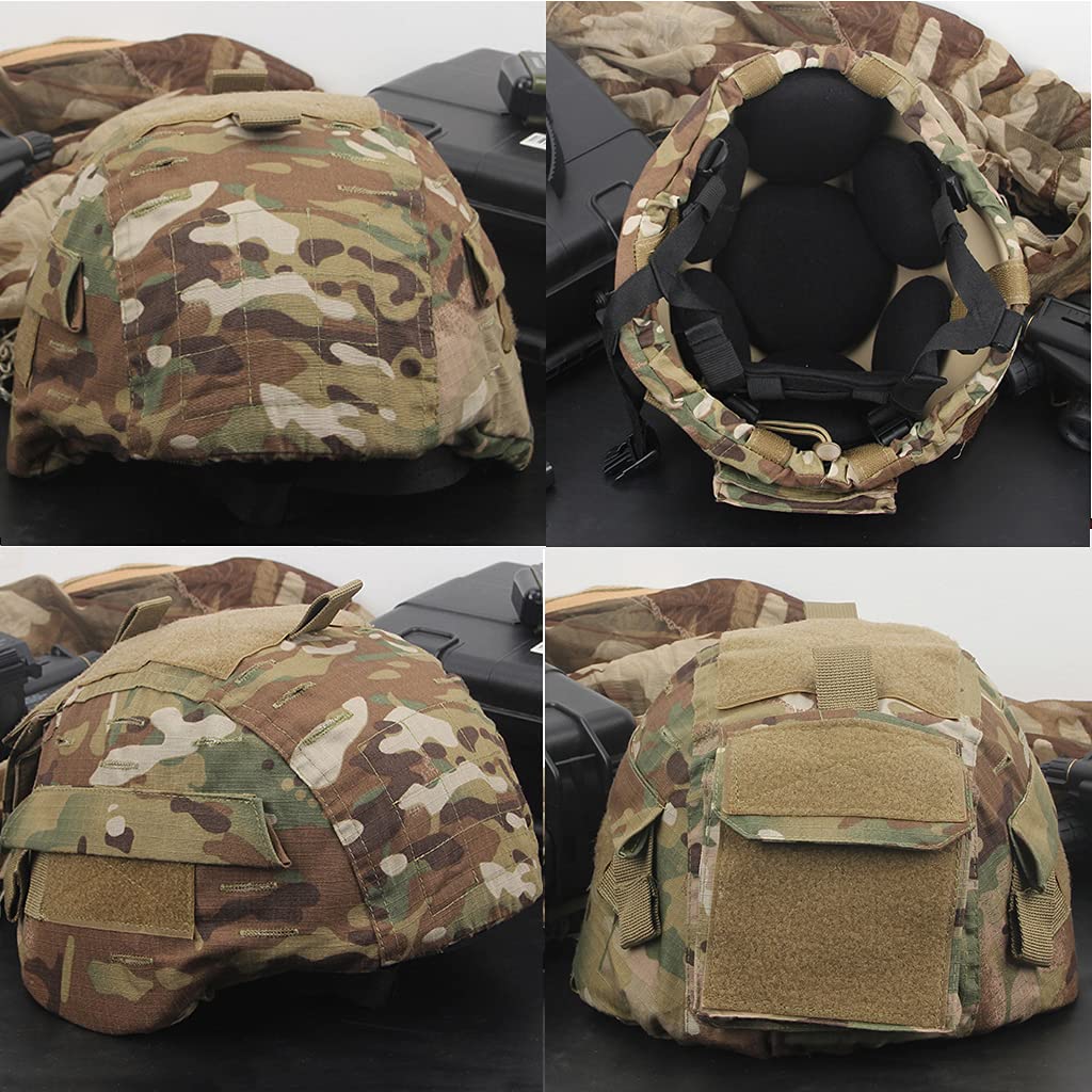 MICH Tactical Helmet Sets, with Helmet Cover & Goggles & NVG Mount, Army Combat Airsoft Paintball Helmd, for CS Airsoft Hunting