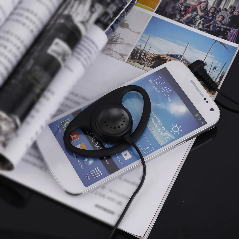 Soft Ear Hook Earpiece 3.5mm Plug Single Side Headset Headphone for Walkie Talkie/Two Way Radio In Ear Stereo Wired Earphone