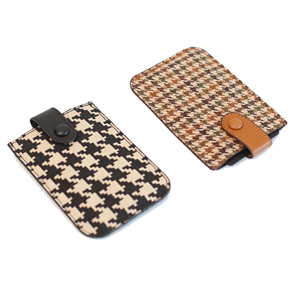 New Houndstooth Leather Slim for Holders Wallets Card Bag Women Classy Coin Purse Clutch Pouch