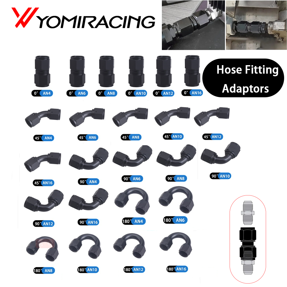 Universal 0 45 90 180 Degree to AN6 AN8 AN10 Female Hydraulic hose Elbow Oil Cooler Fitting Hose Fittings