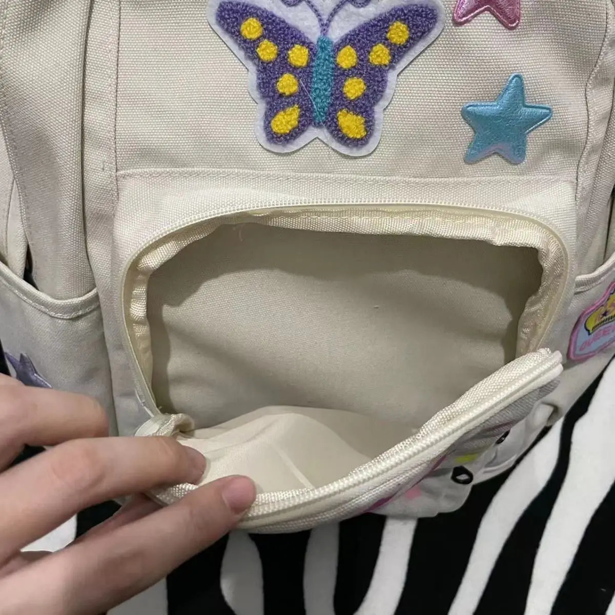 JIAERDI Butterfly Embroidery Y2k Backpack Womens Retro Star Large Capacity Leisure School Bag Womens Harajuku Cute Mochila 241111