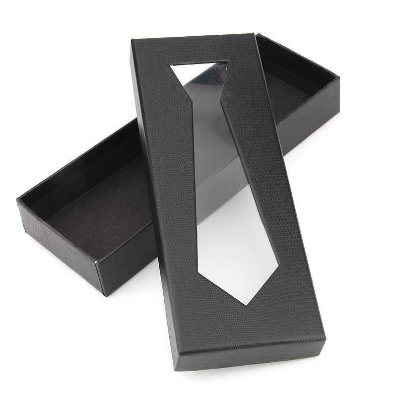 Men Simple Black Snake Pattern Necktie Bow Tie Packaging Box With Window Party Necklace Ring Storage Case Wedding Jewelry Gift 11d06 5 2161e