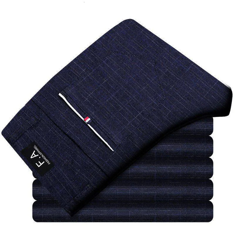 Mens Comfortable Breathable Cotton Casual Pants Fashion Slim fit Straight Korean style Stretch Black Gray Blue Pant 241111