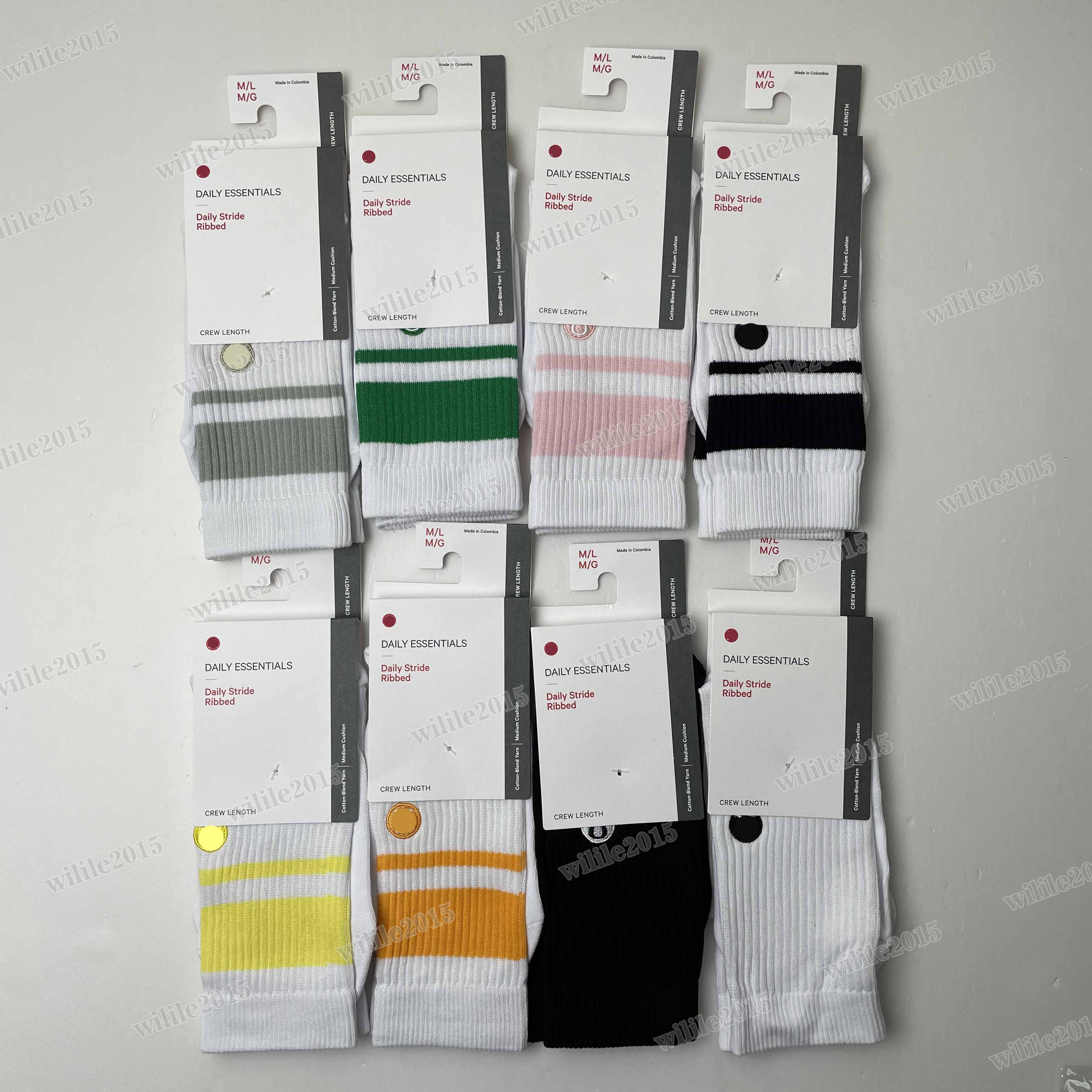 Yoga socks men's and women's mid-tube running fitness socks Sports socks Breathable color striped socks solid color black, white and gray socks non-slip sports socks