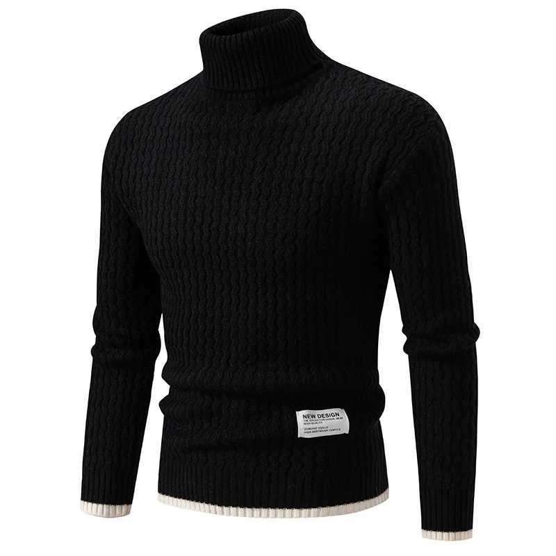 Mens casual suit basic top knitted turtle neck pullover sweater in green red black W2411111