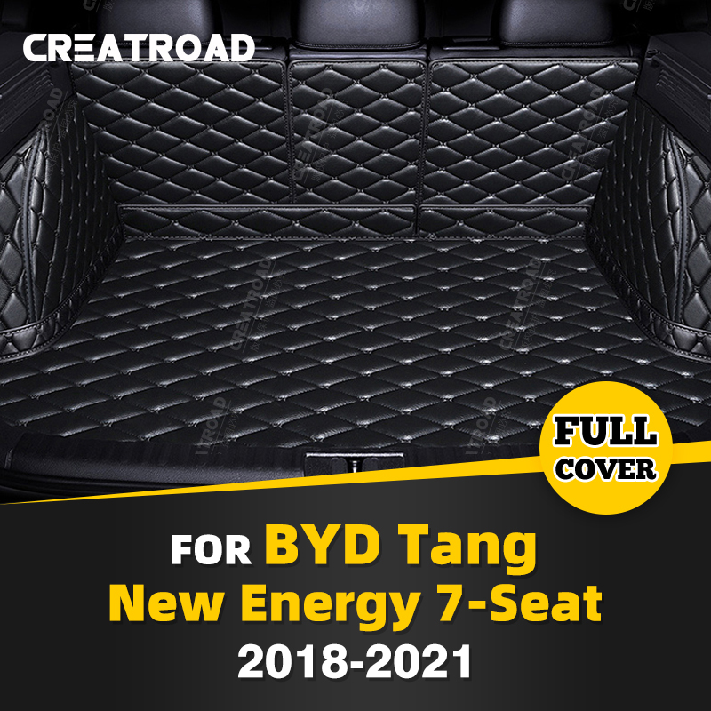 Auto Full Coverage Trunk Mat For BYD Tang 7-Seat 2018-2021 20 19 Car Boot Cover Pad Cargo Liner Interior Protector Accessories 9e020
