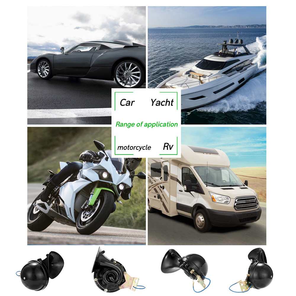 105dB Super Loud Electric Snail Horn Air Horn Raging Sound 12V/24V Waterproof Autohupe Car Horn For Motorbike Truck Boat Vehicle be65c