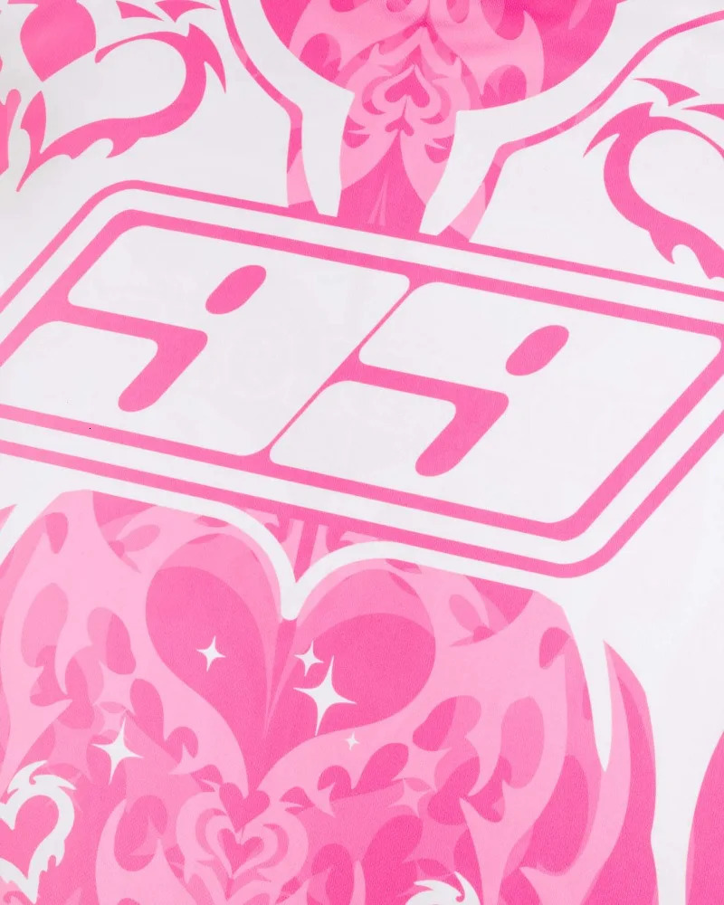 Y2K retro aesthetic love pattern street clothing T-shirt mens motorcycle Gothic trend casual loose long sleeved zipper 241112