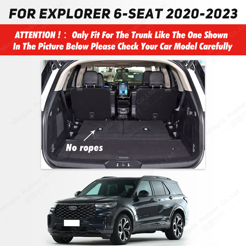 Auto Full Coverage Trunk Mat For Ford Explorer 6-Seat 2020-2023 22 Car Boot Cover Pad Cargo Liner Interior Protector Accessories 2b172