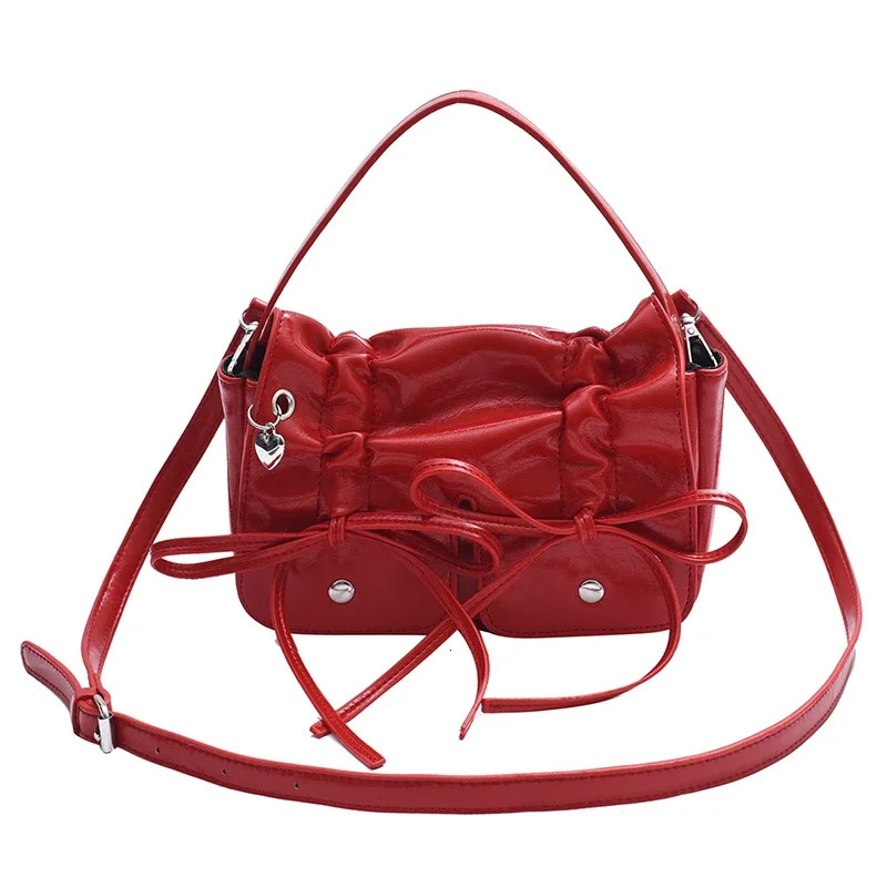 Casual Solid Interior Compartment Shoulder Bags Wrinkled Flap Pocket Bags for Women Zipper Pu Womens Handbags 241111