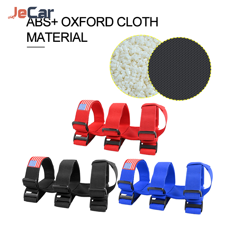 JeCar Universal ABS Oxford Cloth Car Fire Extinguisher Tie Roll Bar Jeep Wrangler JK JKU JL TJ CJ Auto Interior Accessories 1726d