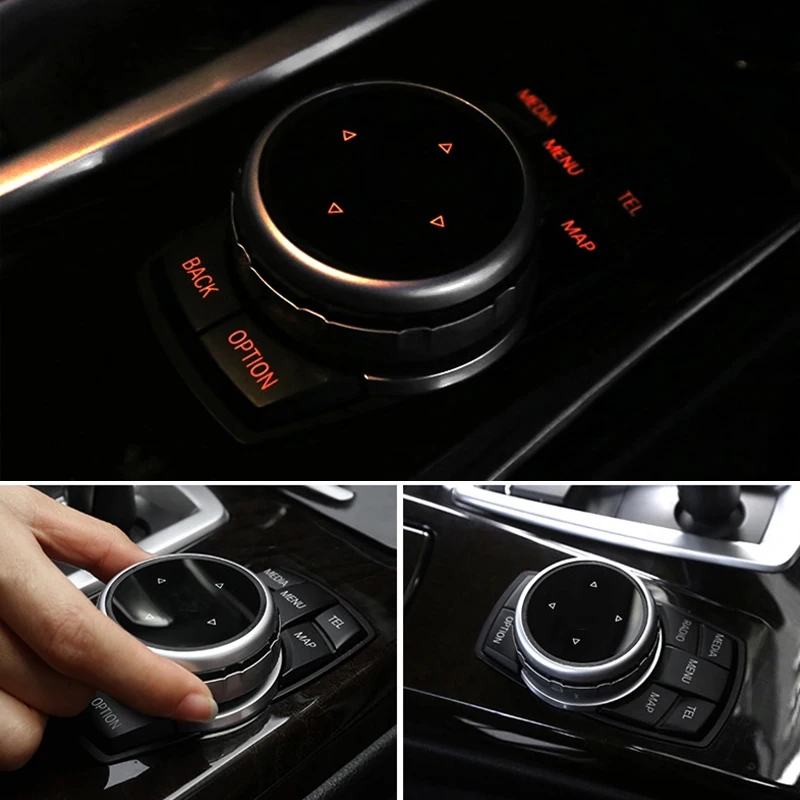 Car Styling Multimedia Buttons Cover iDrive Stickers For F20 F25 F30 F10 F07 E60 E90 E92 E70 E71 F01 F02 E84 F48 X1 X3 X5 X6
