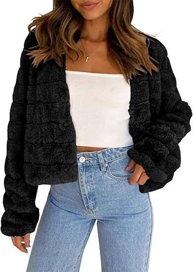 shanshi fur coat women Autumn and Winter New Faux Fur Long Sleeve Front Open Short Coat Top Women's Clothing