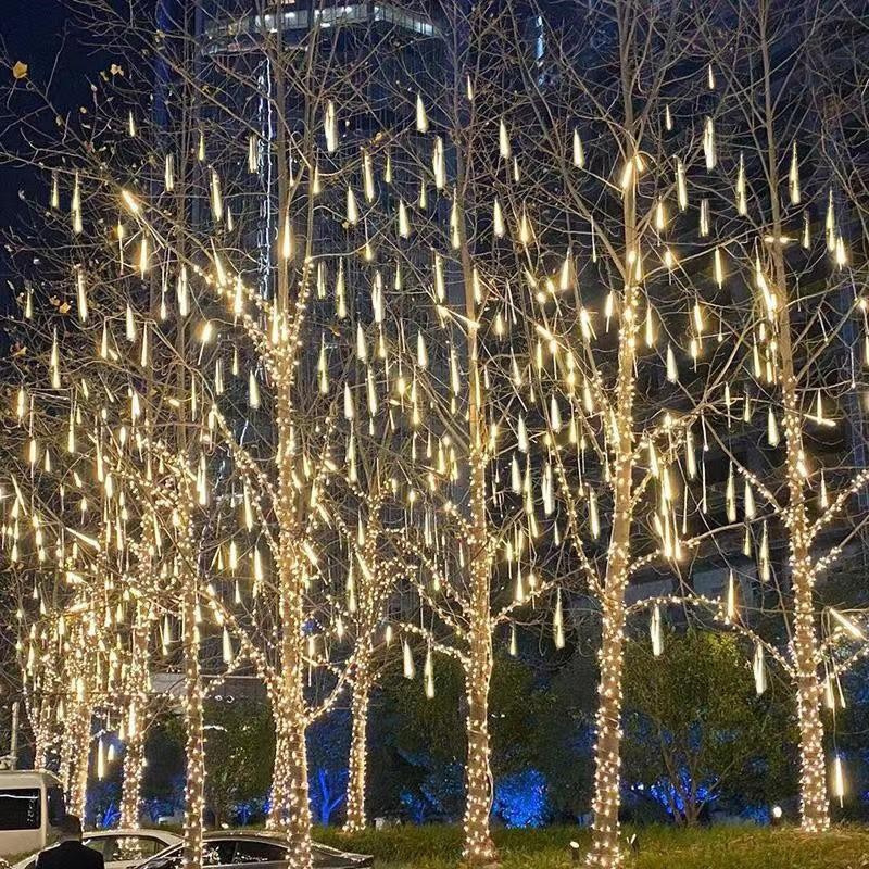 30/50cm Led Light Outdoor Meteor Shower Rain Lights Waterproof Garden Decor Outdoor Street Garland New Year Christmas Decoration
