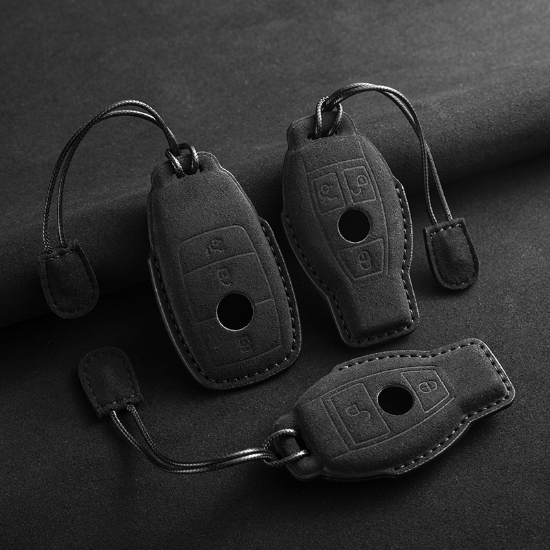 Leather Car Key Case For Mercedes Benz A C E S G Class GLC CLE CLA GLB GLS W X AMG Fob Suede Accessories 5