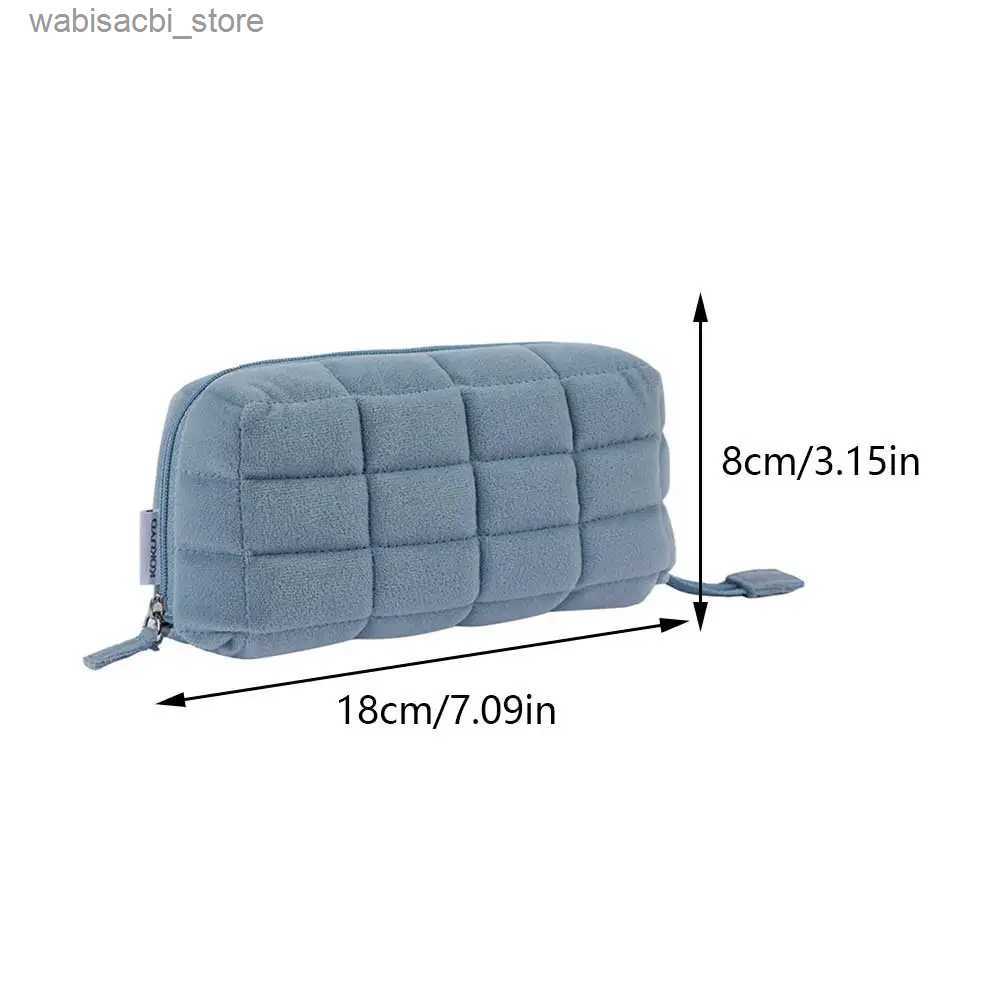 Cosmetic Bags Pillow Shape Cosmetic Bag Multifunction Quilted Simple Pen Pouch Large Capacity Creative Pencil Box Cotton Makeup Storage Bag L49