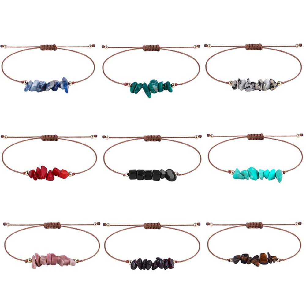 Stone Woven Rope Amethysts Beach Body Jewelry Bohemia Bracelet Crystal Gravel Bracelets Women Jewelry Accessories f5ec0