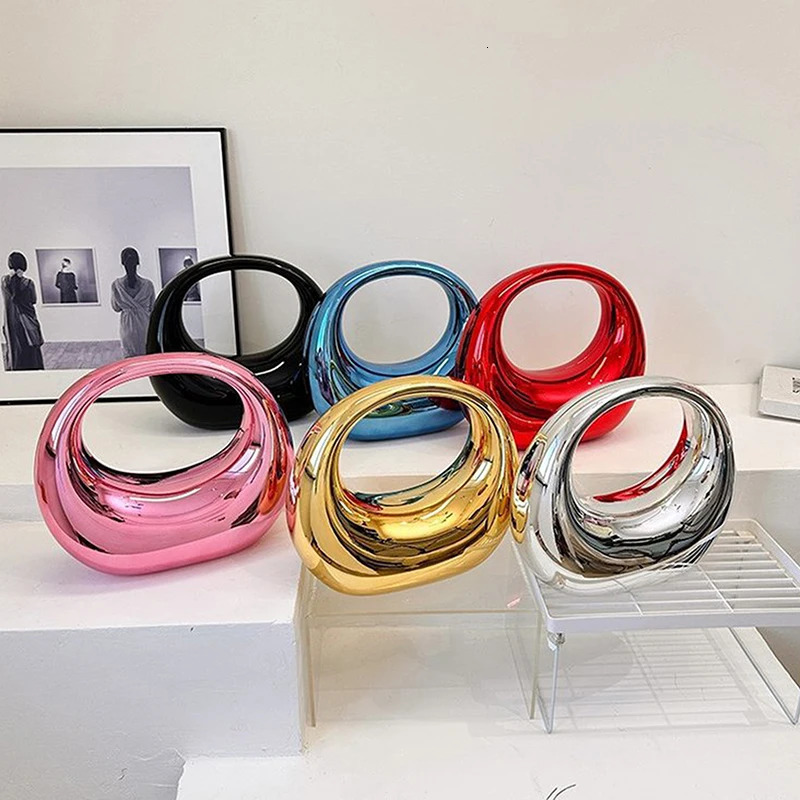 Acrylic Women Bags Crescent Moon Handbags Fashion Personality Handbag Suitcase Makeup Dinner Bag Home Decoration 241112