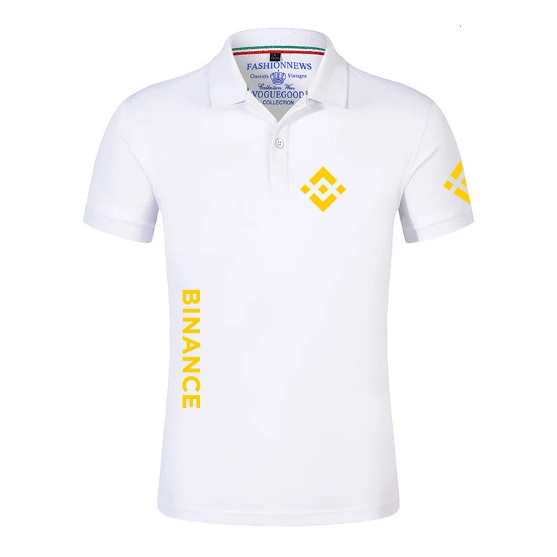 Binance Crypto Mens Summer Print Polos Shirts Casual Harajuku Cotton Comfortable Shorts Sleeves High Quantity Tops 240402