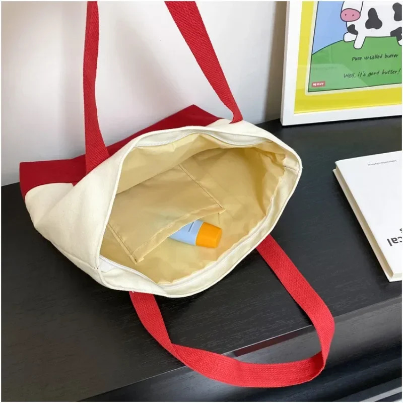 Womens Handbag Korean Fashion Shoulder Shopper Womens Canvas Retro Womens Handbag Wallet 241111