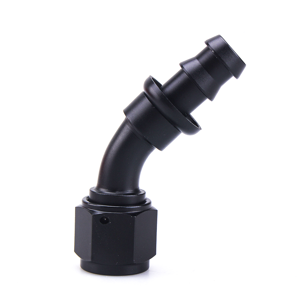 Uuiversal Aluminum AN4 AN6 AN8 AN10 Fitting Oil Fuel Push On 0 90 45 180 Degree Rubber Tube Hose End