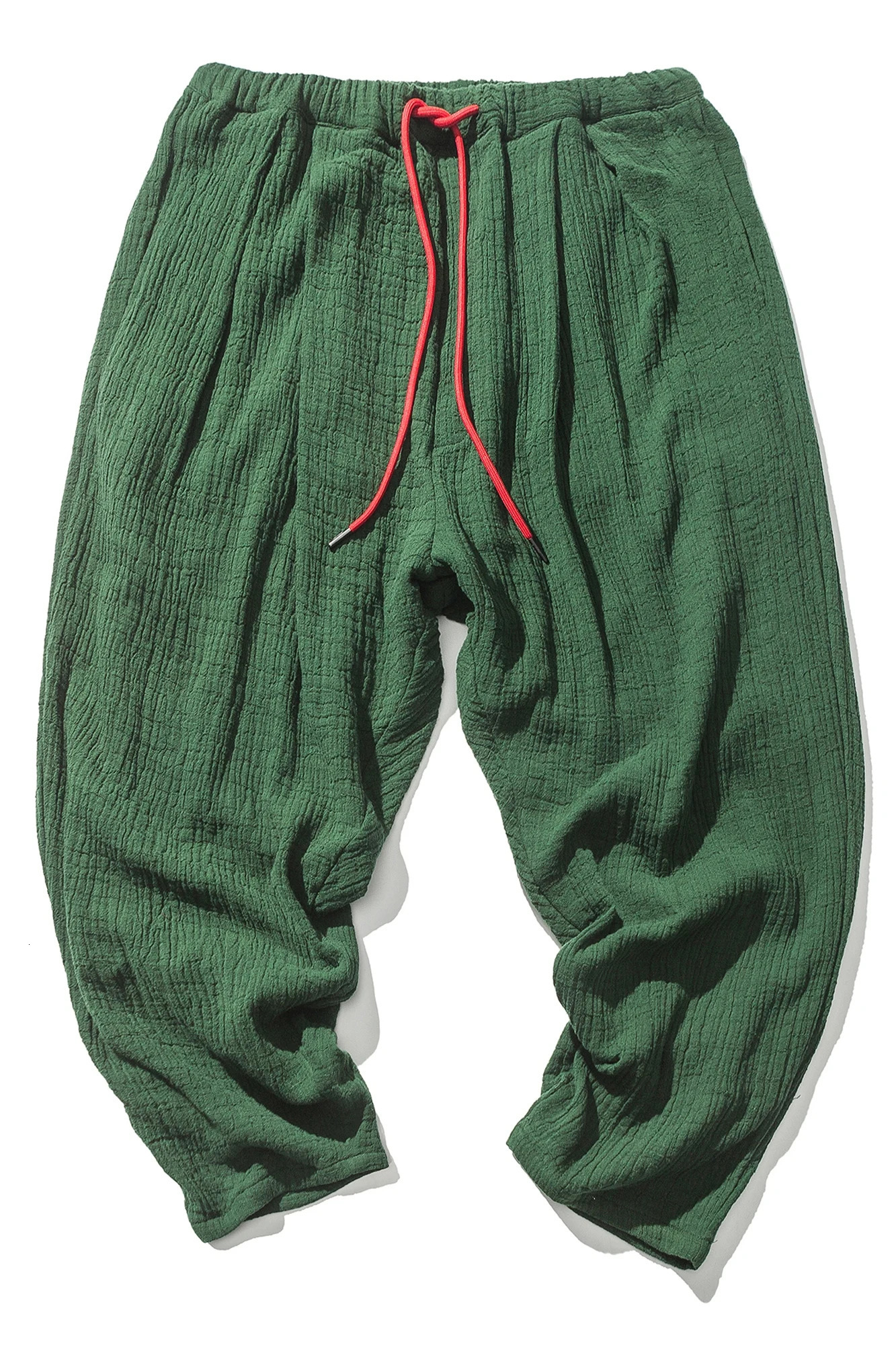 est Men Casual Sweatpants Chinese Style Fashion Harem Pants Cotton Linen Solid Jogger Mens Trousers ABZ122 241112