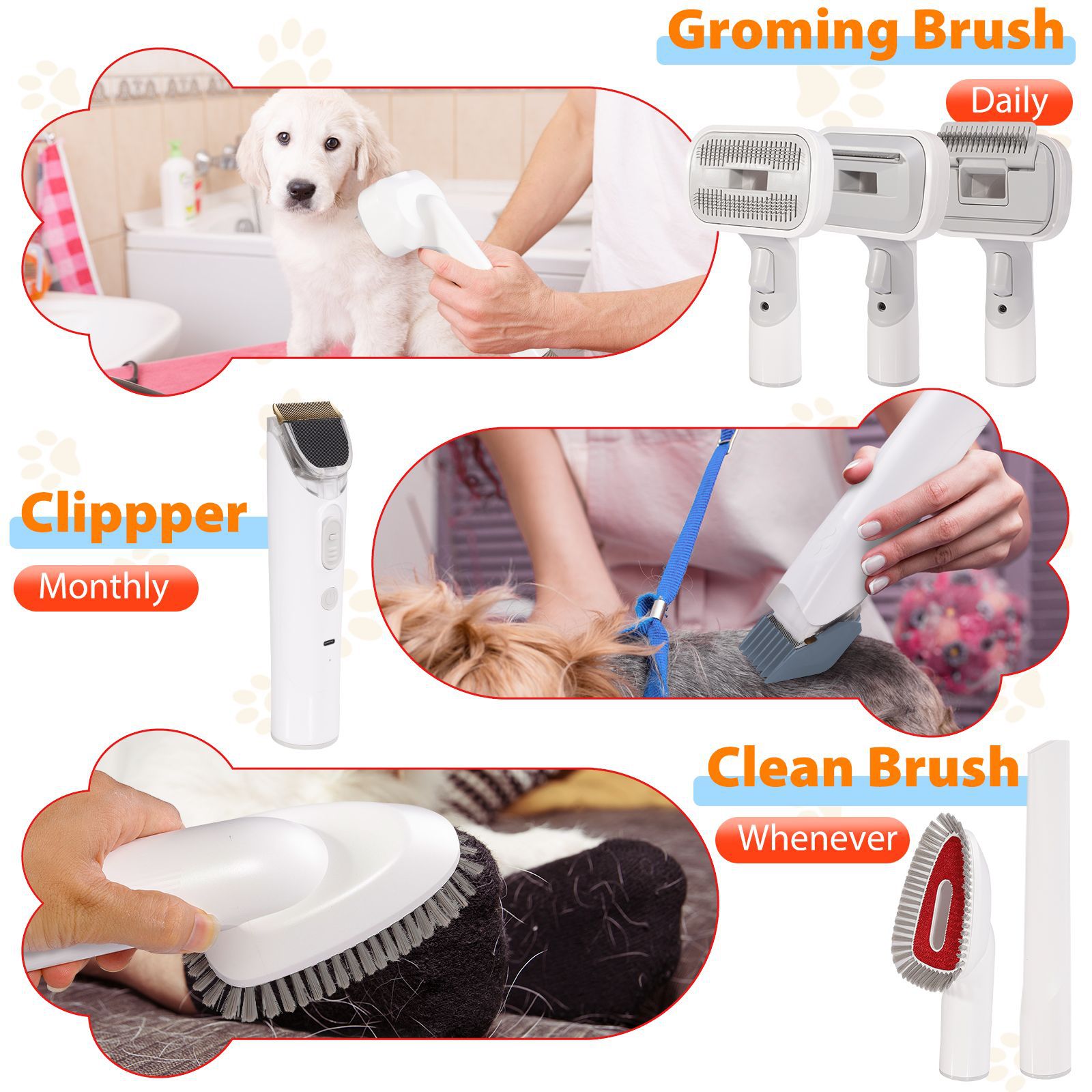 2024 Portable Pet Grooming Vacuum Cleaner Kit Machine Pet Dryer And Vacuum Pet Trimmer