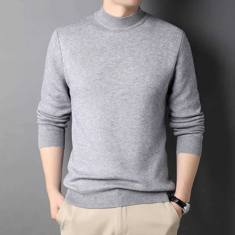 2024 New Mens Cashmere Sweater Half Turtle Neck Mens Sweater Knitting and Pulling Machine W2411111