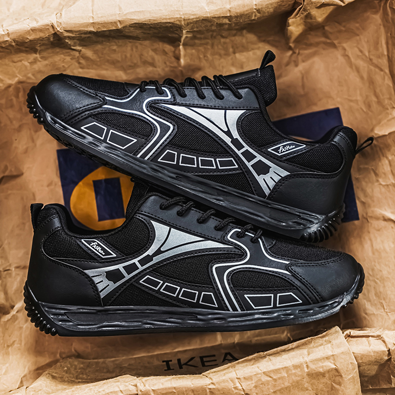 Mesh Men's Breathable Skate Sneakers - Comfortable Lace-Up Tennis Hot Shoes For 2024 - LaceUp