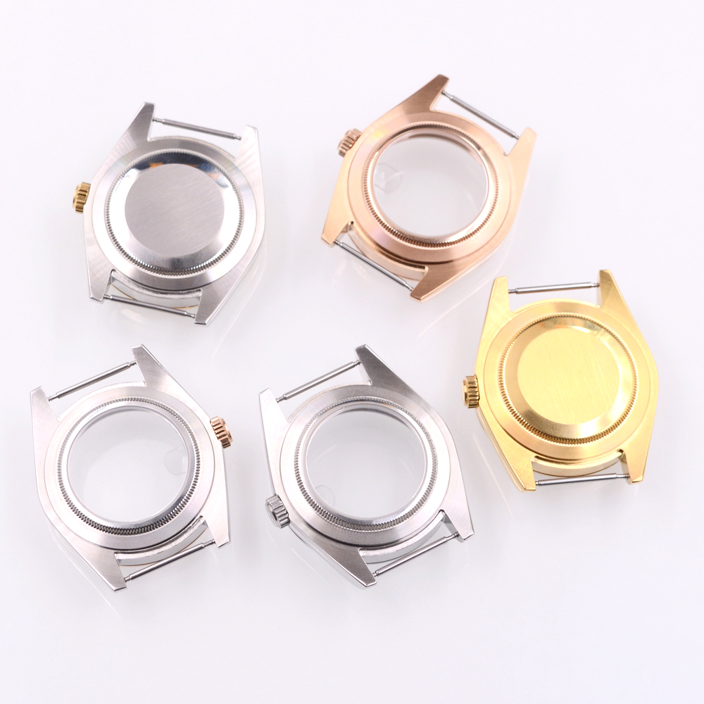 36MM/40MM Sapphire Glass Watch Case Fit NH34 NH35 NH36 PT5000 ETA2824 2836 Miyota 8215 8205 Movement Sier/Rose Gold 011d8
