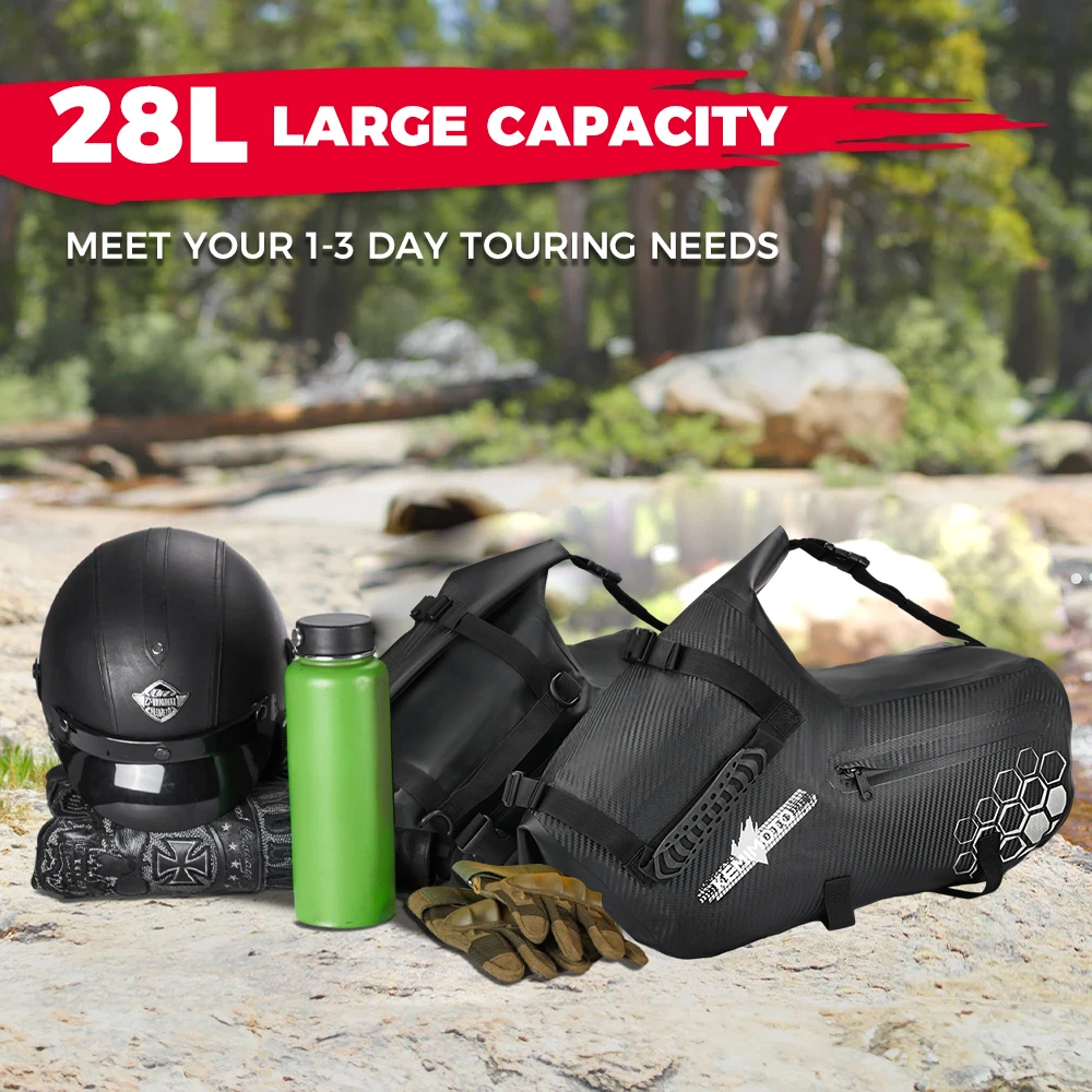 Motorcycle Side 28L Waterproof Saddle Universal Most Adventure Sport Bike Panniers Bag Ducati for Yamaha Tenere