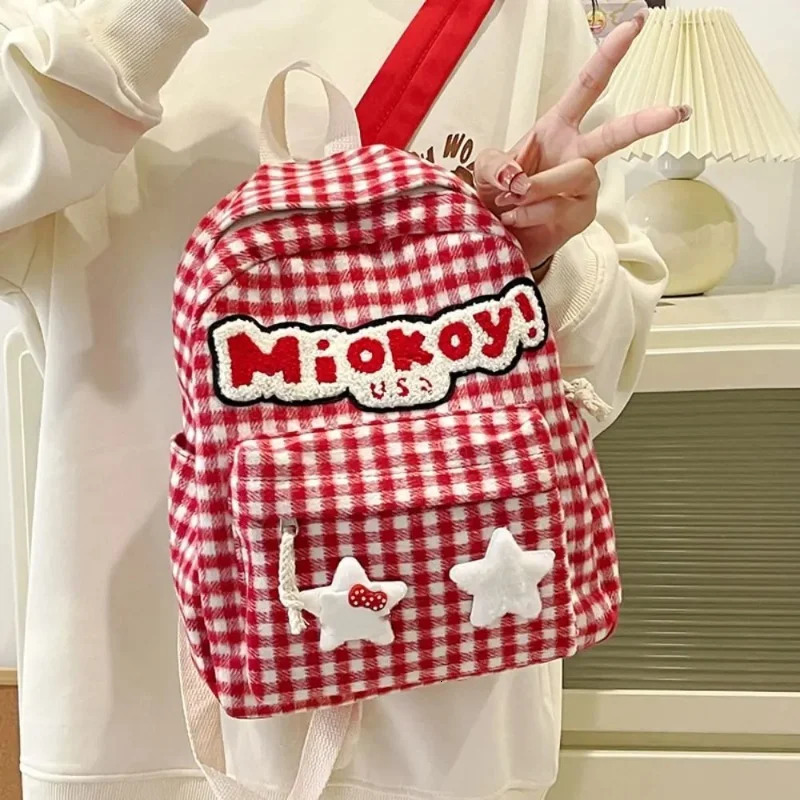 Y2K Kawaii Cute Backpack Nylon Cartoon School Bag Large Capacity Lightweight Shoulder Bag Student Bag 241111