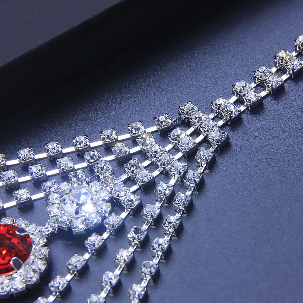 Sexy Body Chain Lingerie Red Crystal Thong Panties Jewelry for Women Shiny Rhinestone Belly Waist Chain Body Jewelry Chain Gift 2e691