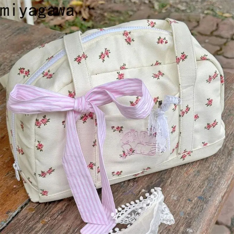 Miyagawa Fashion Floral Spring Niche Large Capacity Casual Shoulder Bag Japanese Sweet Shoulder Bag 241111