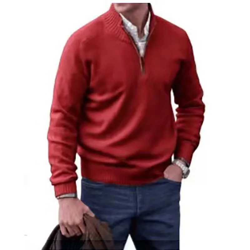 2022 Autumn Winter Mens Sweater Warm Turtle Neck Long Sleeve Knitted Pulled Solid Color Large Size Mens Top Ropa Hombre W2411111