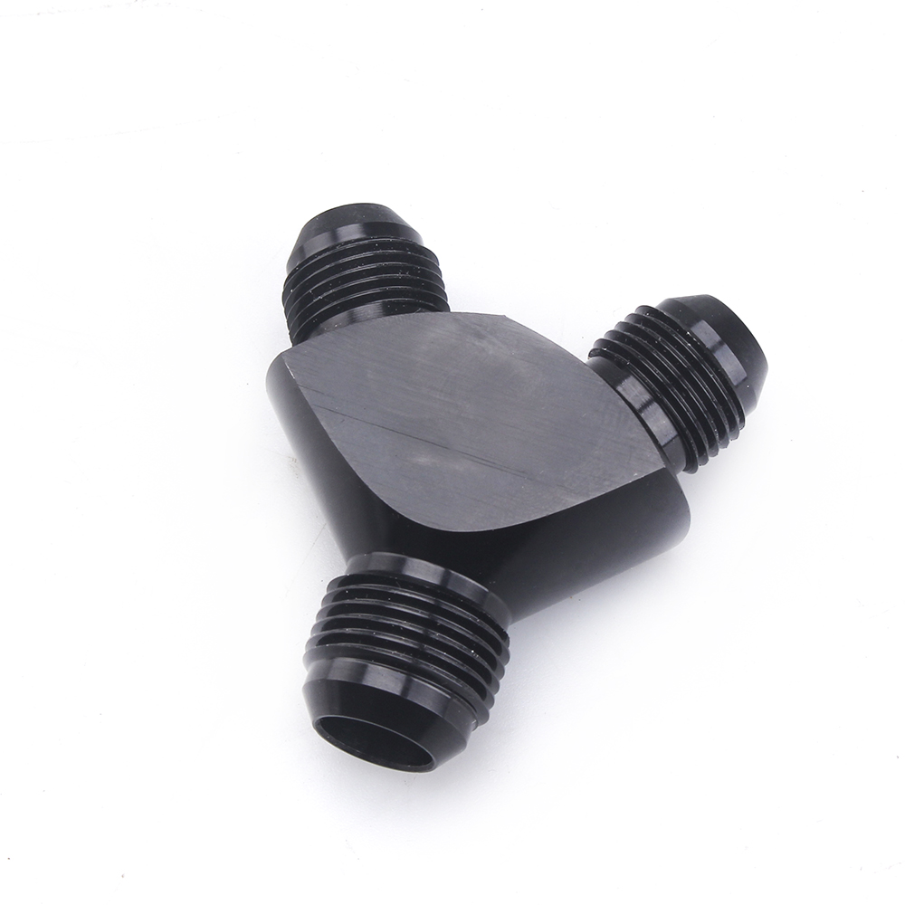 Universal AN6 AN8 AN10 AN12 Aluminum Block Adapter Fittings Adaptor Black Blue Y Type Oil Pipe Joint