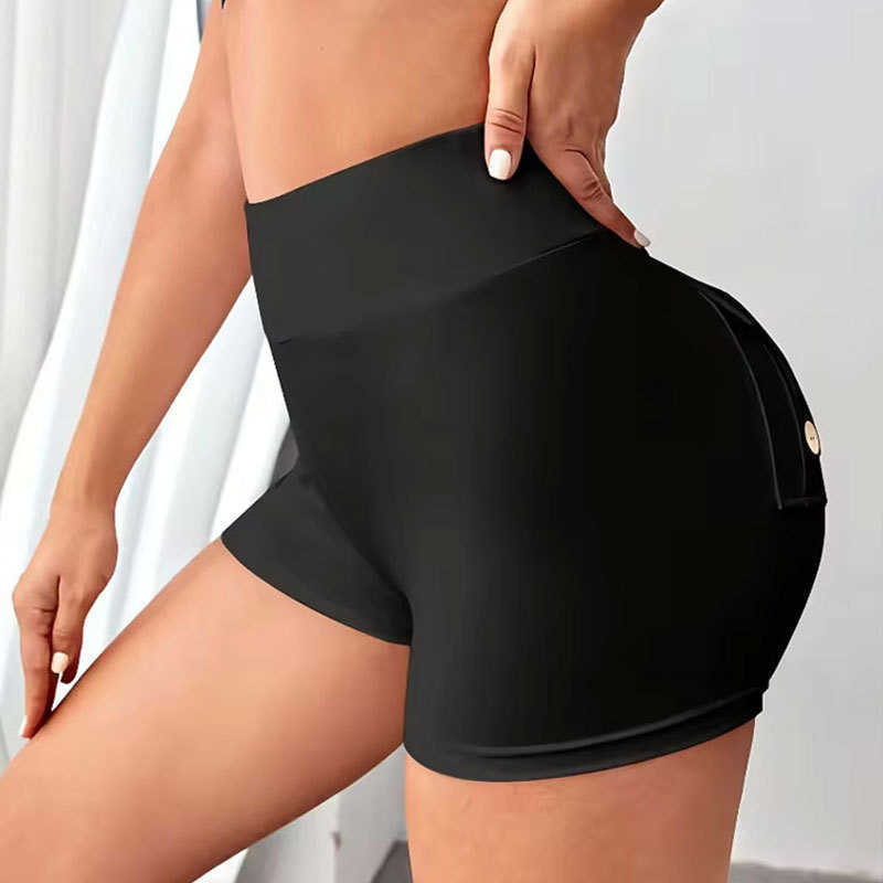 elastic slim fit wide waist pocket cycling shorts for women wearing casual pants for women 241115