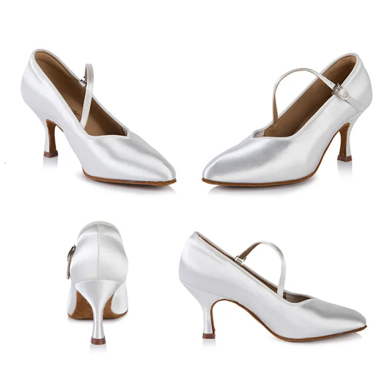 BD dance shoes womens standard shoes 138 Classic fresh brown satin high heels womens ballroom dance shoes soft sole modern dance 241111