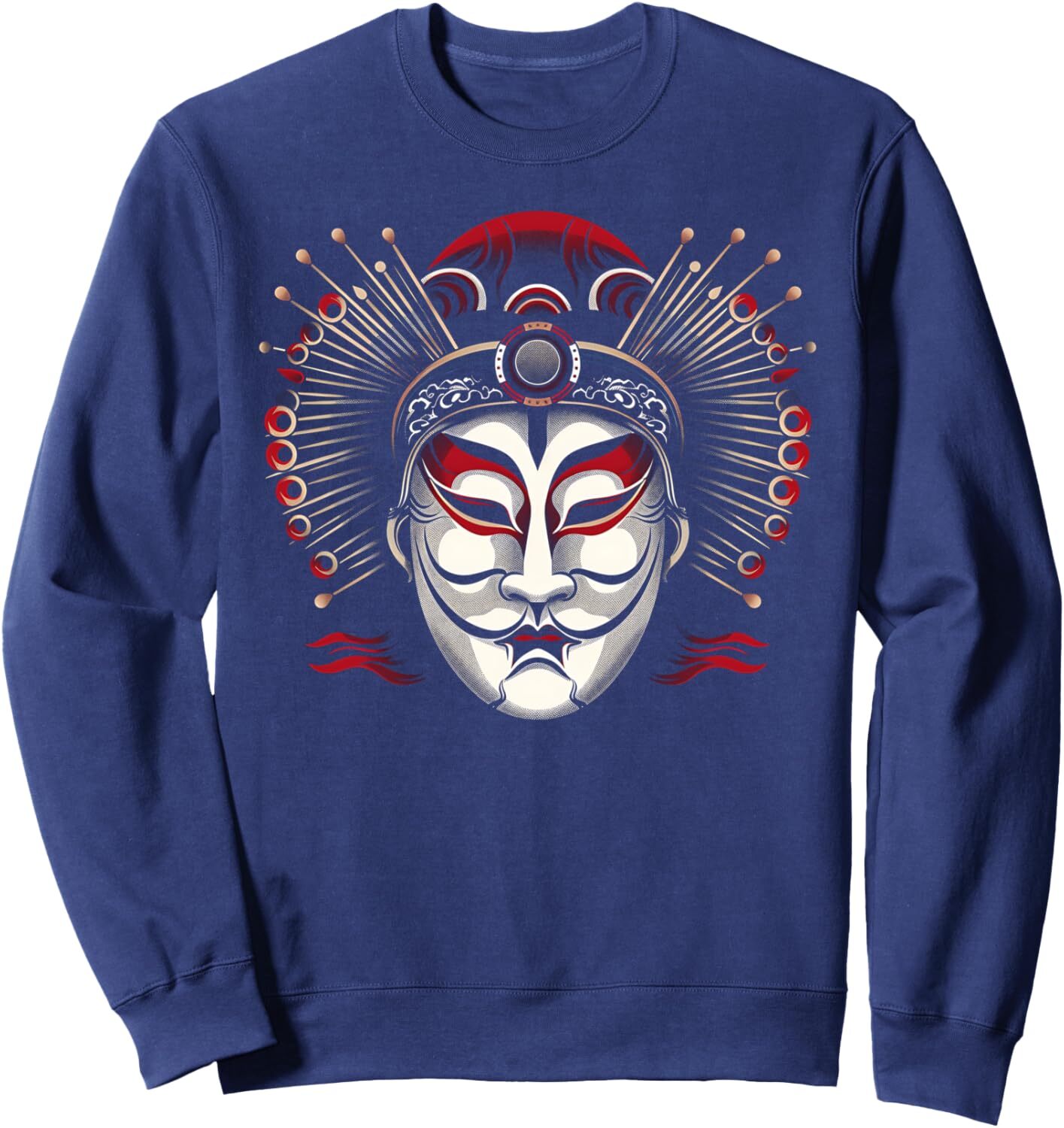 Long Sleeve Shirts for Men sweatshirt Chinese Opera Mask Intricate Cultural Design for Fans Sweatshirt T shirt Tee Streetwear Casual tops clothes