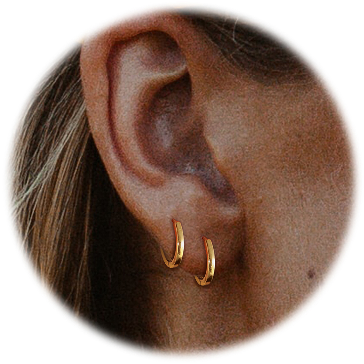 TUPMI 14K Gold Huggie Hoop Earrings for Women Men Dainty Mini Small Hoop Earrings Cuff Set for Cartilage Helix Tragus Conch Piercing Jewelry