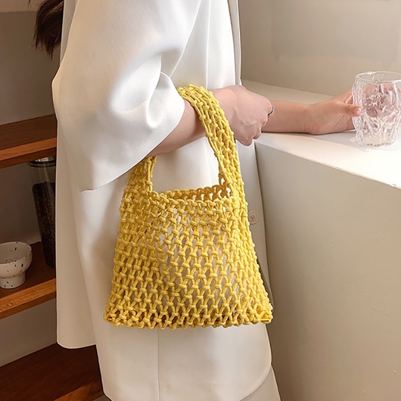 Summer Grass Rope Hollow Hand Knitted Women's Hollow Knitted Handbag