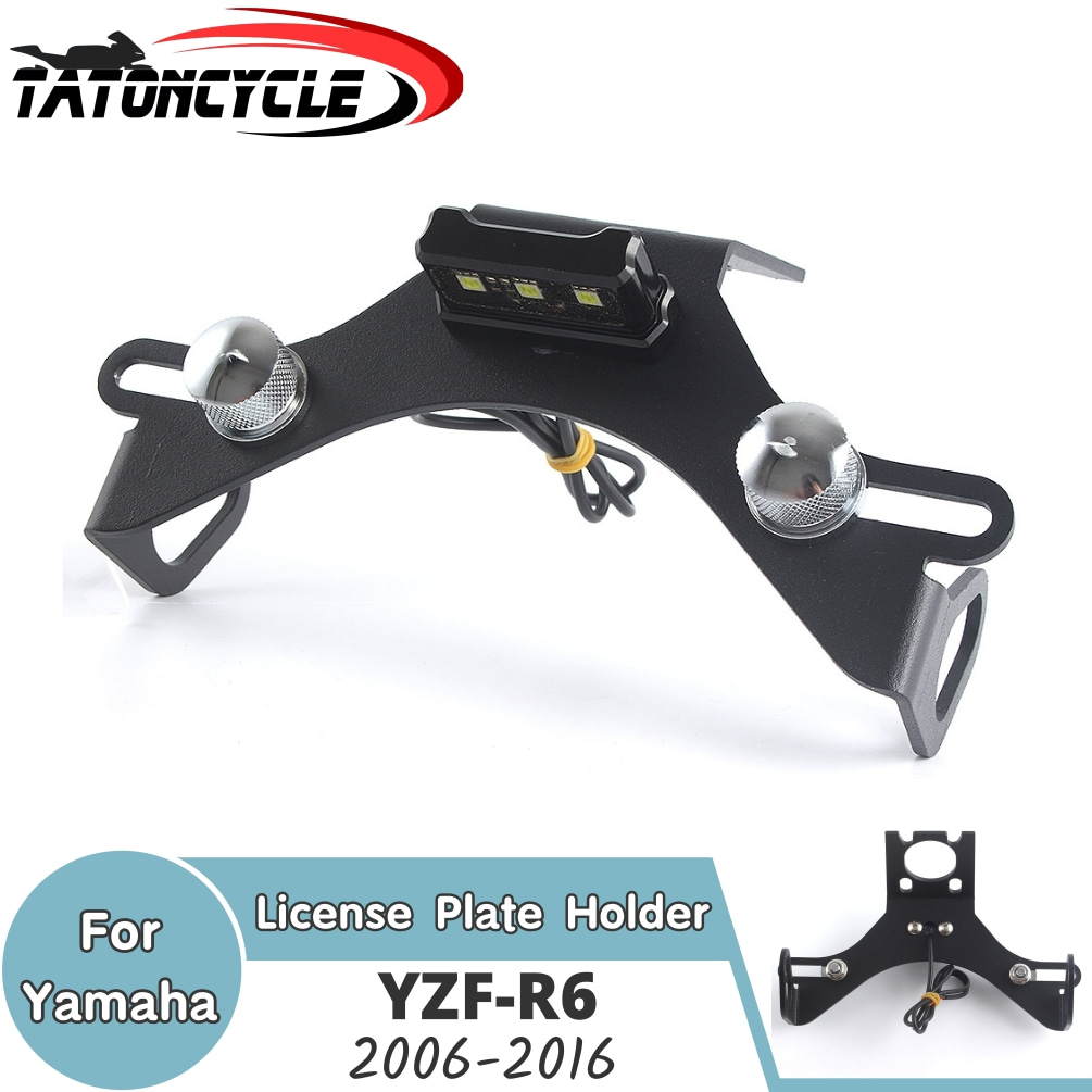 For Yamaha YZFR6 License Plate Holder With LED YZF-R6 YZF R6 2006-2016 Motorbike Tail Tidy Fender Eliminator Bracket Accessories