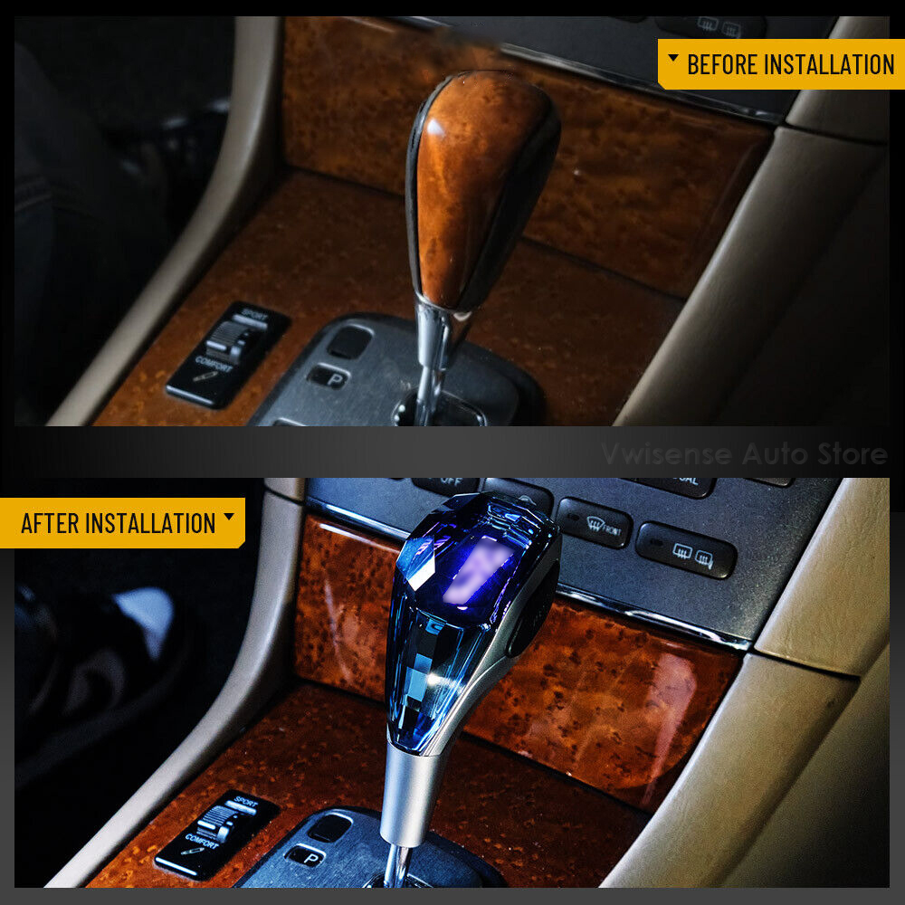 Crystal Cut Series Car Gear Shift Knob Touch Activated Multi-Color LED Light for Most Toyota Lexus Hyundai Mitsubishi Mazda 73cb7