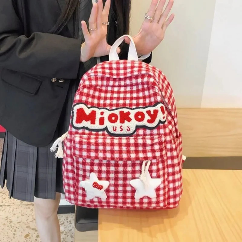 Y2K Kawaii Cute Backpack Nylon Cartoon School Bag Large Capacity Lightweight Shoulder Bag Student Bag 241111