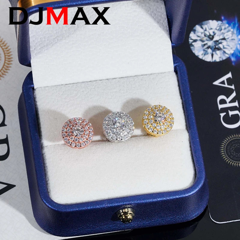 DJMAX Hip Hop All Mo Silica Womens Screw Earrings Top Original 925 Pure Silver Heart Mens High Quality Diamond Earrings 2024 241112