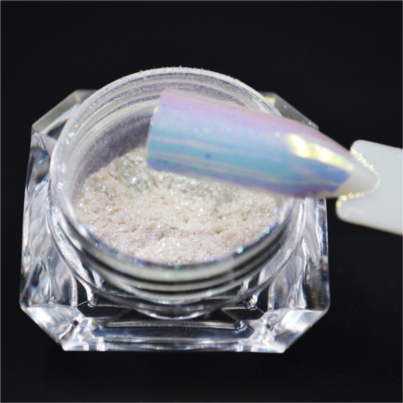1 Bottle Unicorn Pigment Powder Nail Glitter Manicure Rainbow Mirror Chrome Pigment Dust For Eyeshadow DIY Mica Powder Net--0.2g