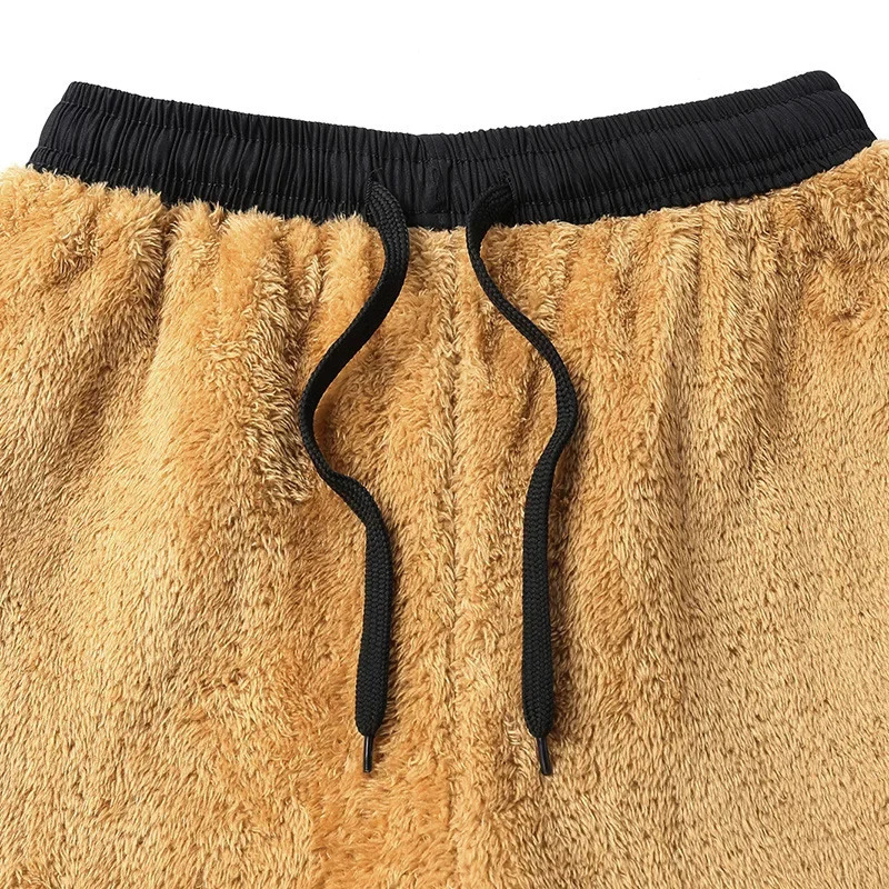 Lamb wool cashmere pants for men Joggers Sweatpants mens Casual Thickened Wool trousers Comfortable Warm 241112