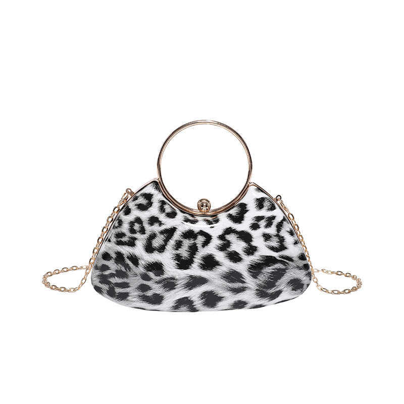 Socialite Dinner Party Banquet Handbag Fashionable Leopard Print Chain Shoulder Niche Crossbody Wallets